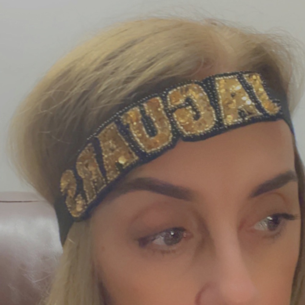 Jacksonville Jaguars beaded and sequined headband